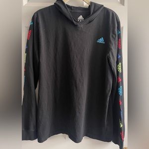 Boys’ Black Adidas Hooded Shirt, XL (18/20)